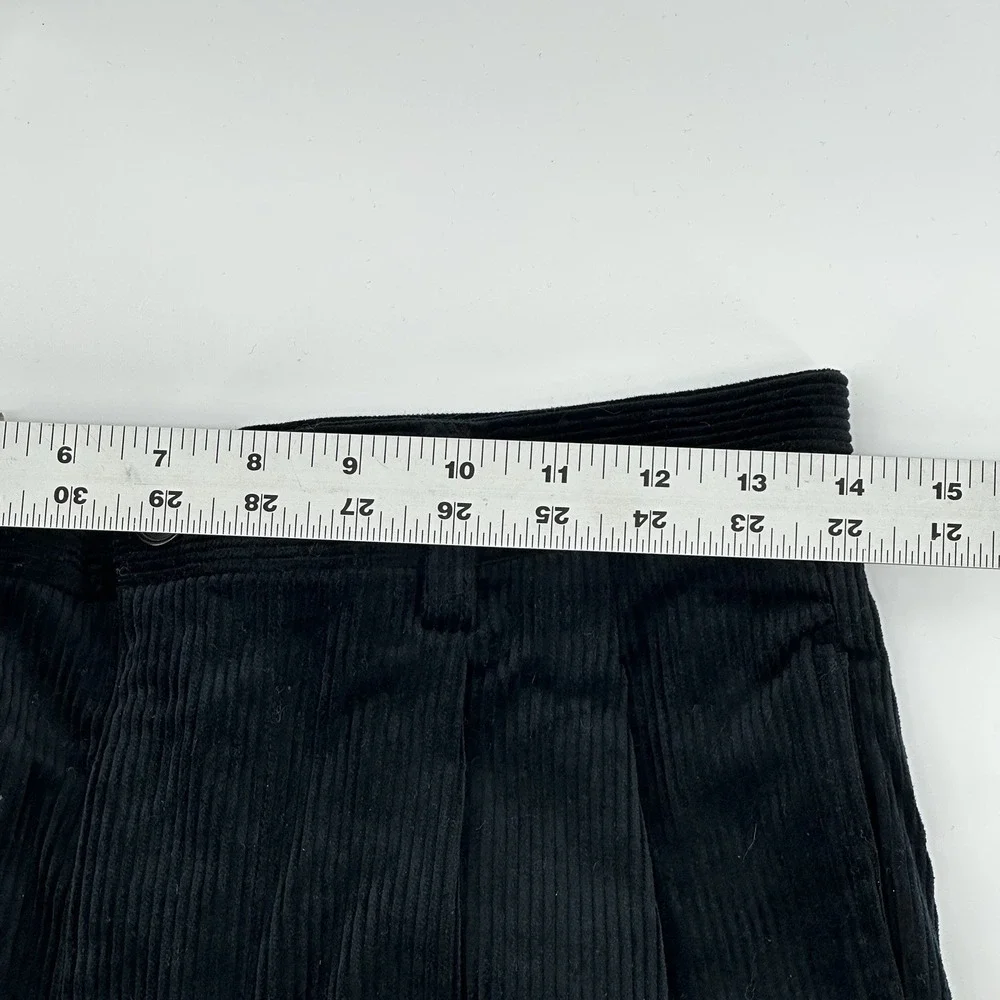 Banana Republic Smithfield Pants Mens 29 Black Corduroy Pleated Cuffed 28X31.5